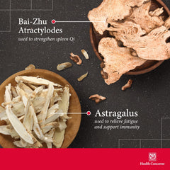 Illustration of astragalus, ginseng, and dong quai herbs