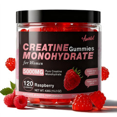 Asumtal Creatine Gummies for Women Raspberry flavor bottle front view