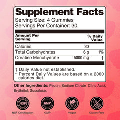 Close-up of Raspberry flavor Creatine Gummies