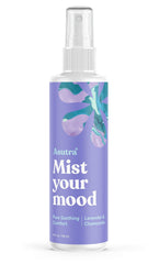 ASUTRA Lavender Pillow Spray bottle with lavender sprigs on white background