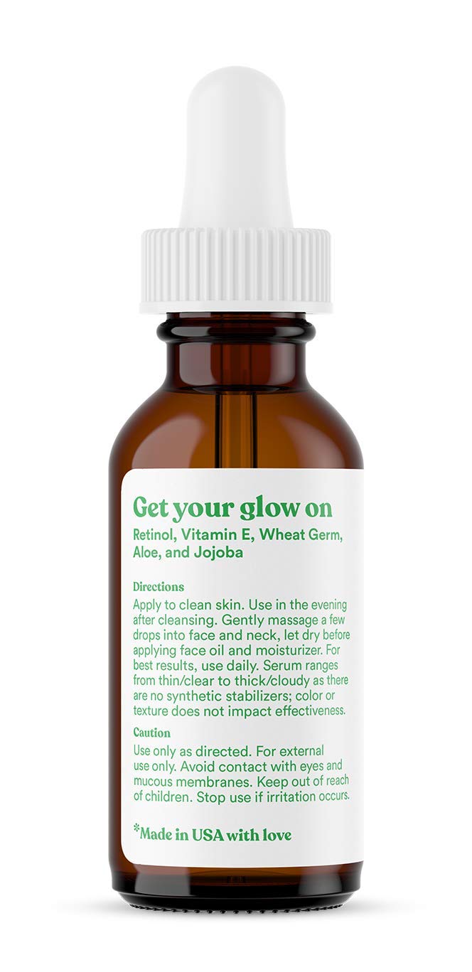 ASUTRA Retinol Serum application drops on face, delivering nourishing hydration.