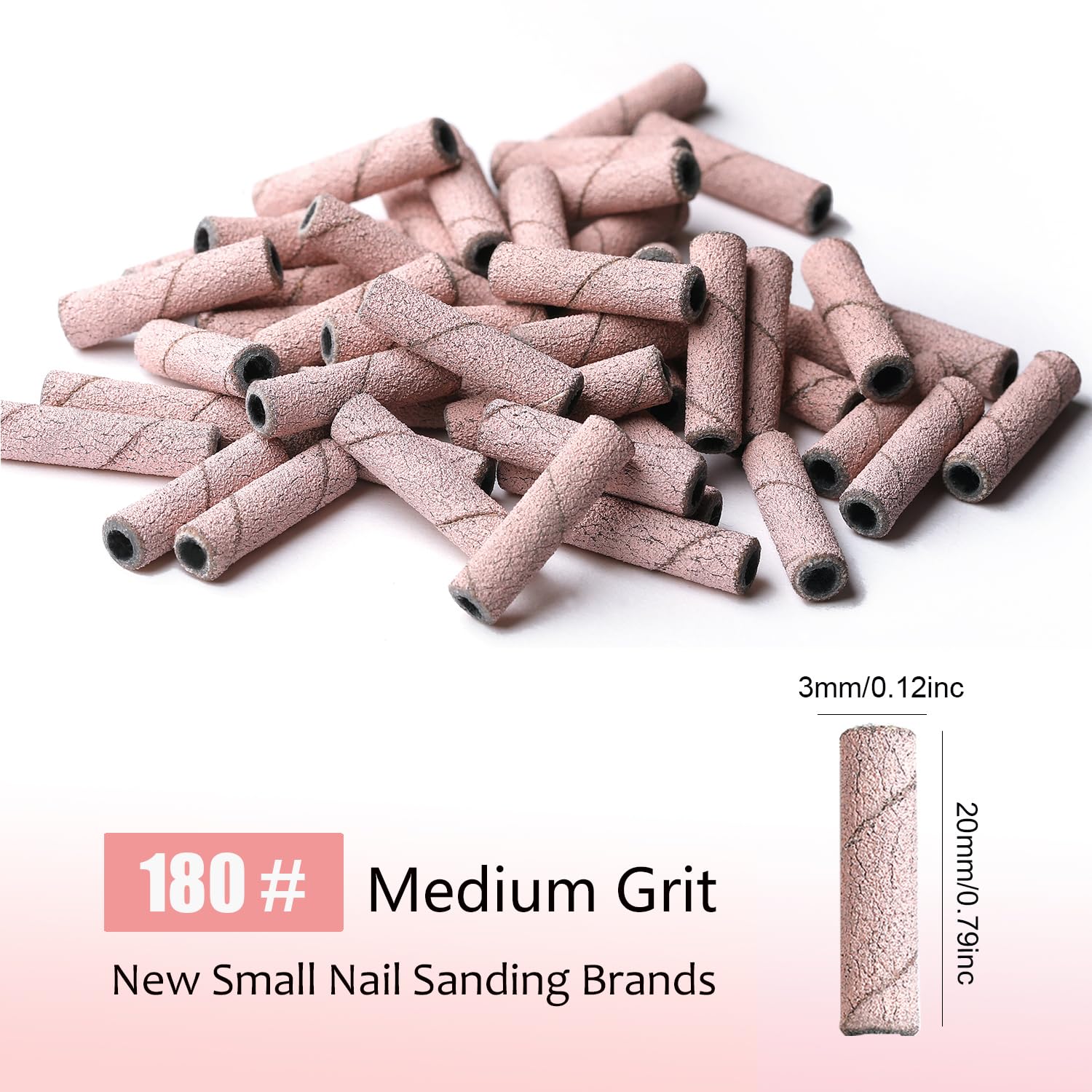 ASWEINA pink 20mm sanding bands for efficient nail polishing.