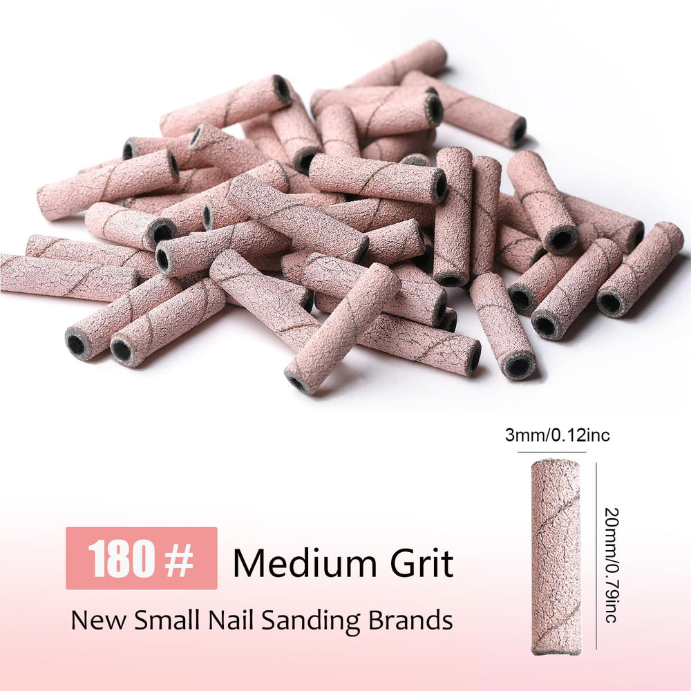 ASWEINA pink 20mm sanding bands for efficient nail polishing.