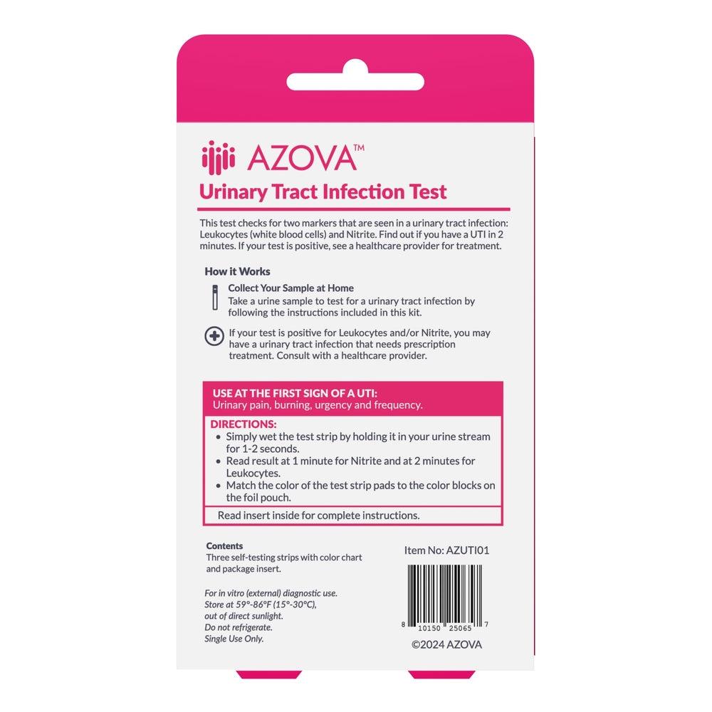 Step-by-step use of the at-home UTI testing kit
