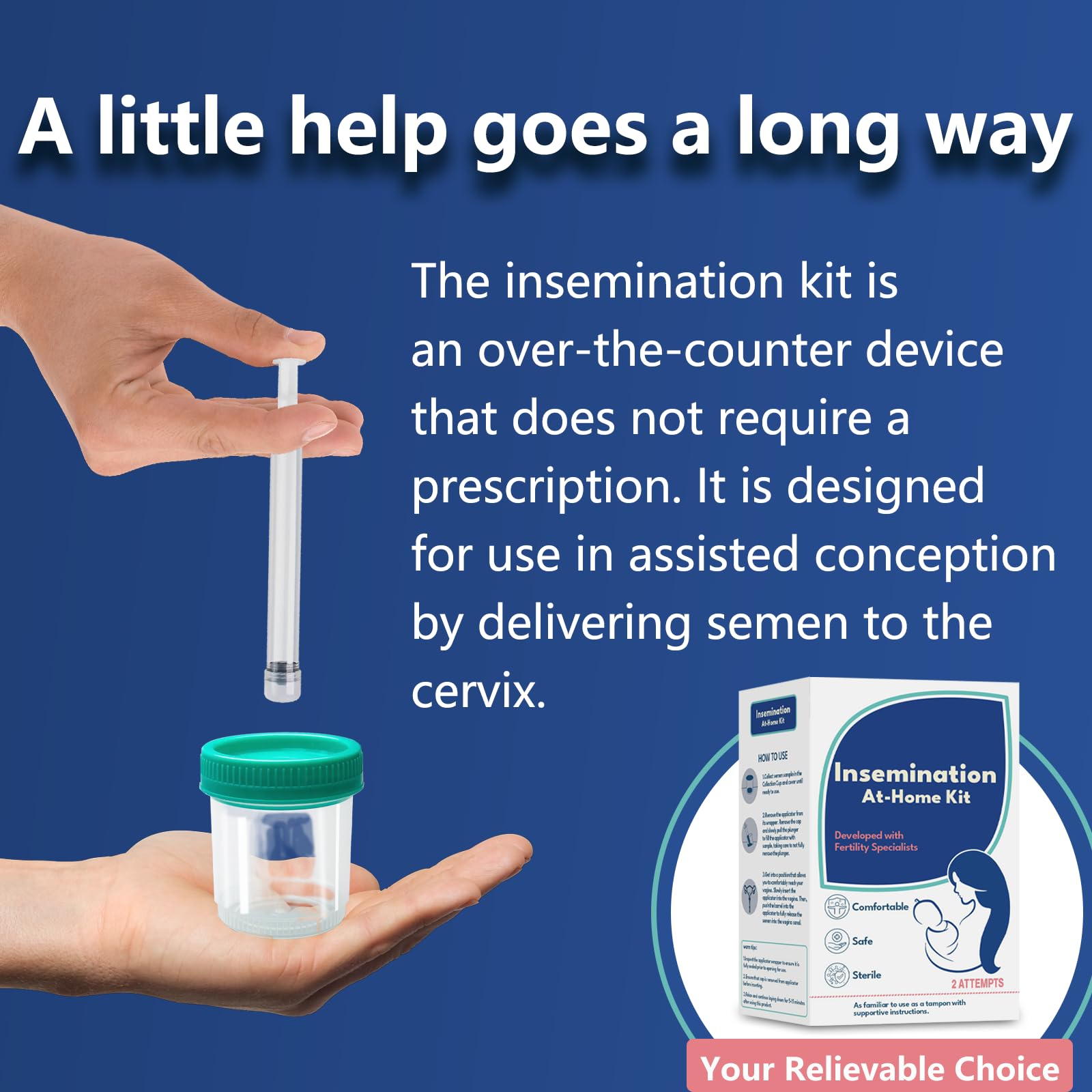 Ergonomic Comfort Applicator designed to deliver semen smoothly