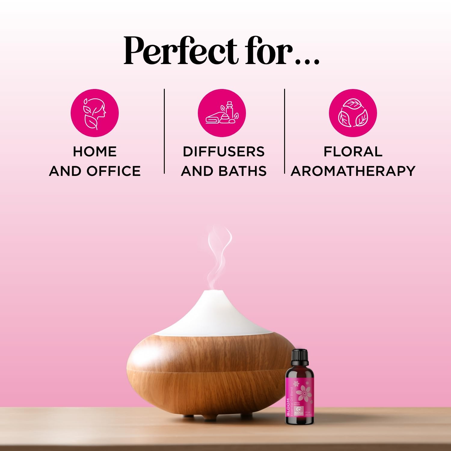 At-home spa with floral oil diffuser