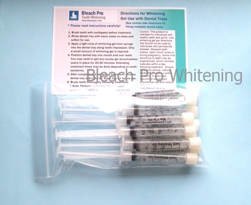 At-home teeth whitening kit with 3ml gel syringes