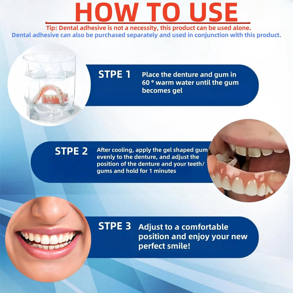 At-home relining steps for denture liners