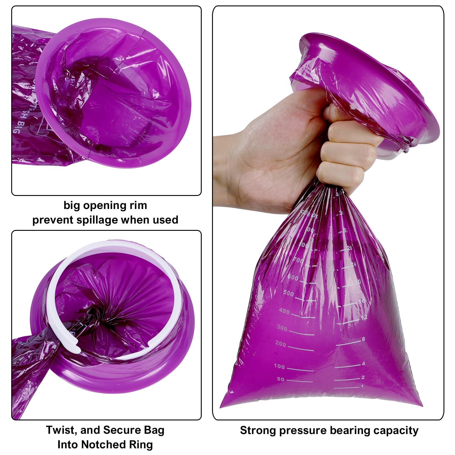 ATDAWN emesis bag closure close-up demonstrates secure seal to contain odors and leaks.