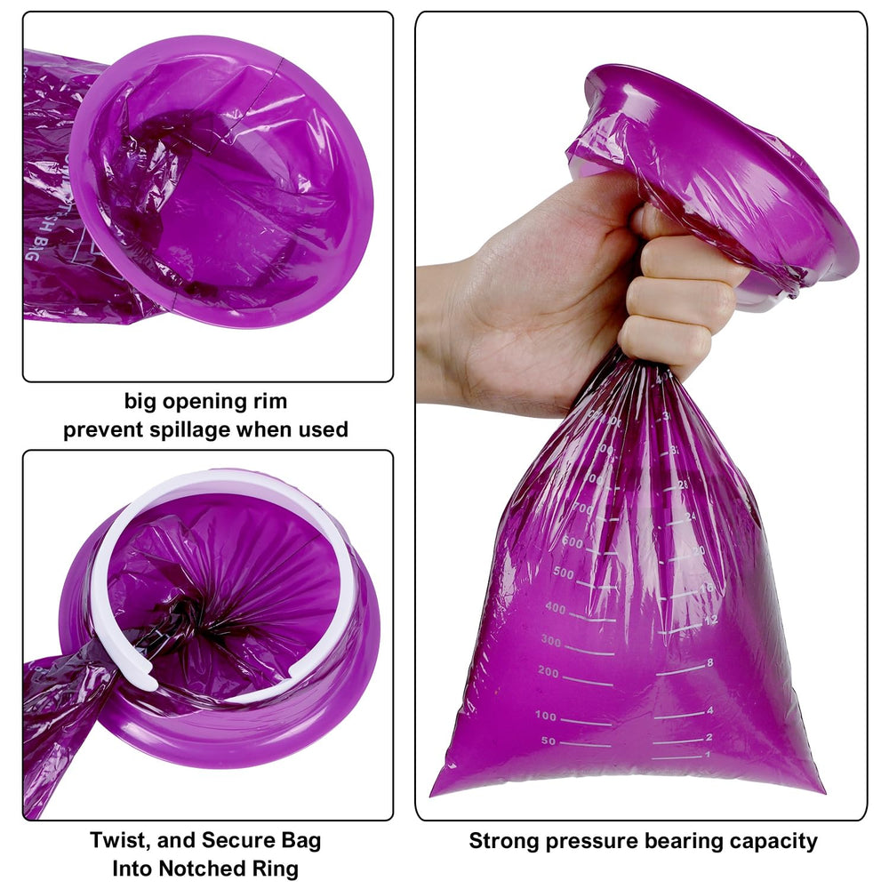 ATDAWN emesis bag closure close-up demonstrates secure seal to contain odors and leaks.