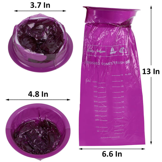 ATDAWN emesis bag packaging highlights bulk 24-pack value for home, travel, and office readiness.