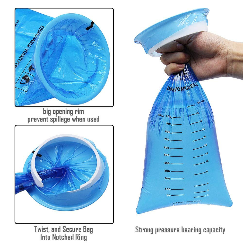 ATDAWN emesis bag graduated markings help measure contents accurately.