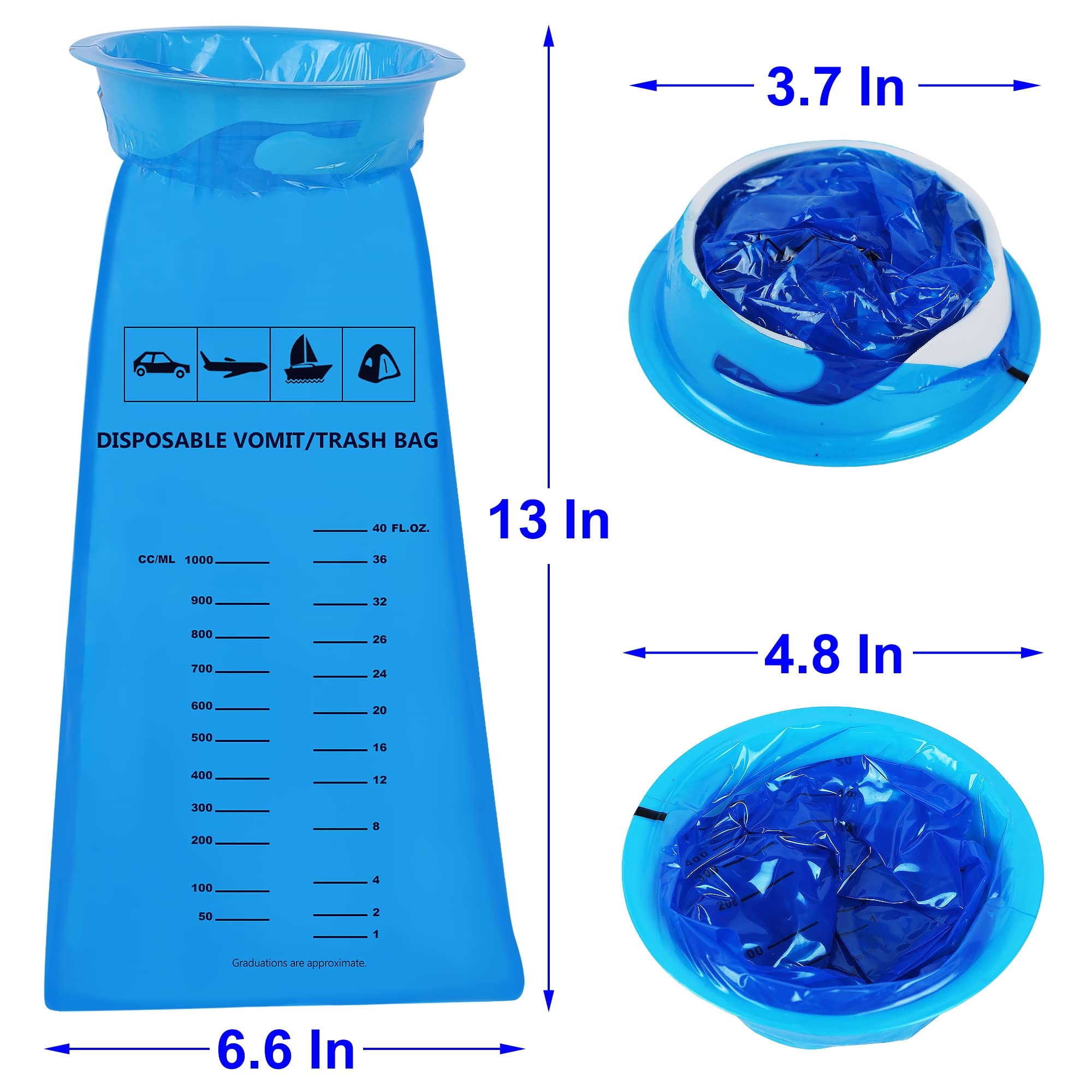 ATDAWN emesis bag notched-ring seal helps contain odors after use.