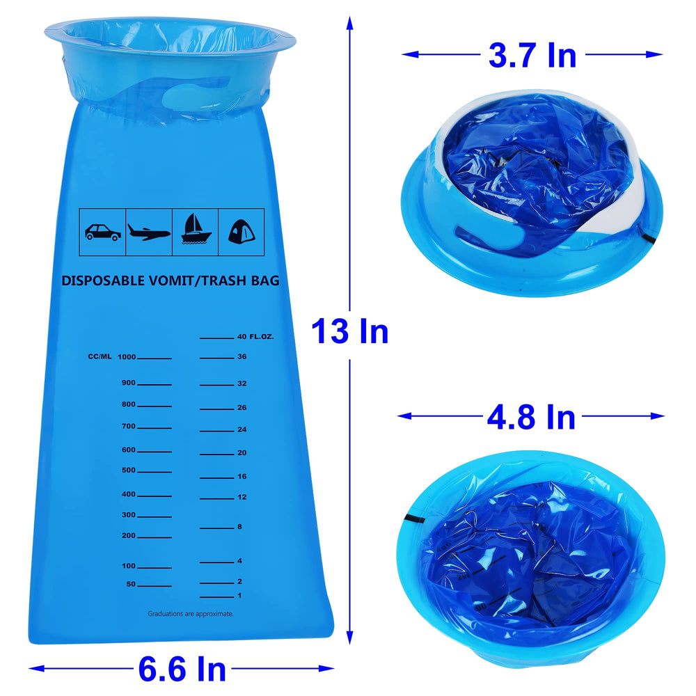 ATDAWN emesis bag notched-ring seal helps contain odors after use.