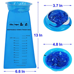 ATDAWN emesis bag wide-opening design prevents spills during use.