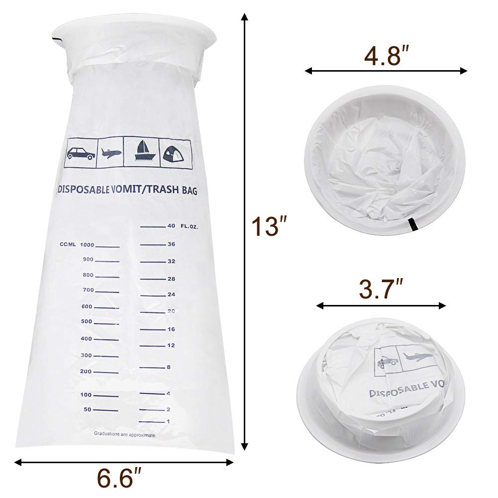 ATDAWN emesis bags wide opening ensures easy use and minimal spills