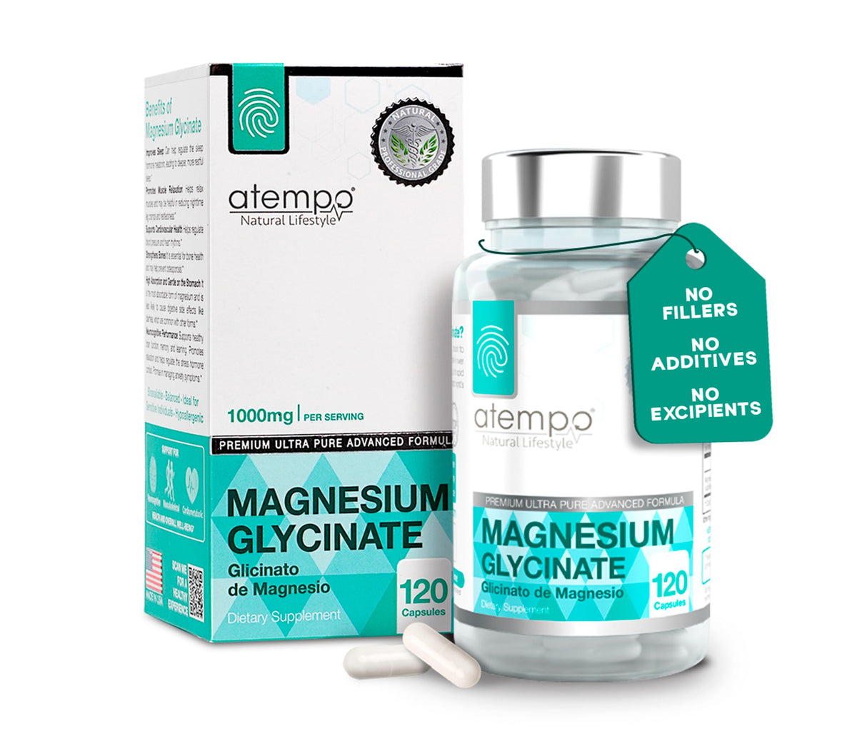 Atempo Magnesium Glycinate 1000mg capsules hero image