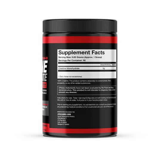Close-up of micronized creatine powder dissolving