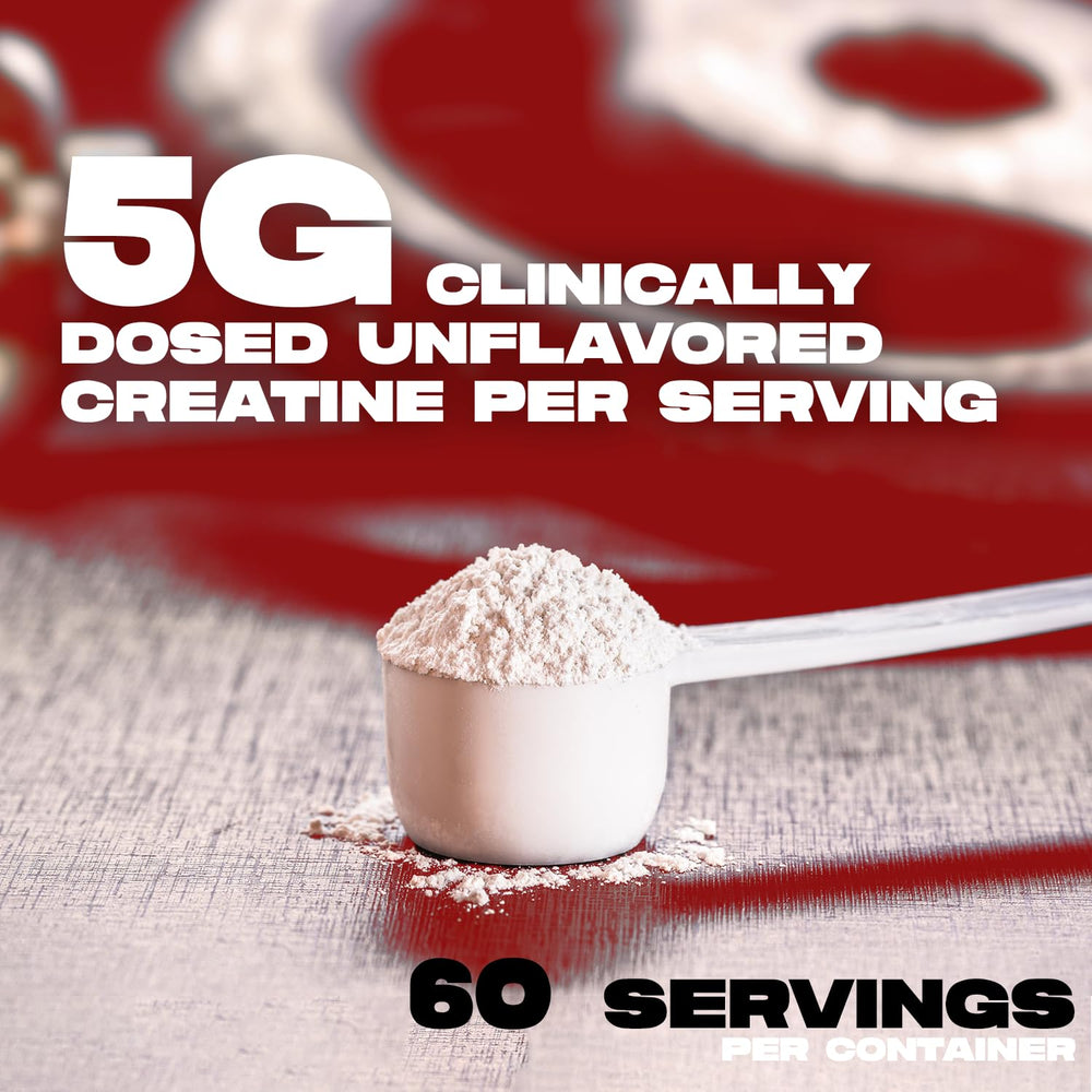 Athlete performing training with creatine support