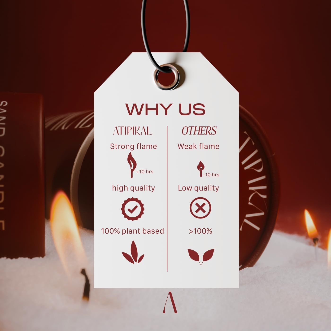 Pearled candle with water-floating feature and natural ingredients