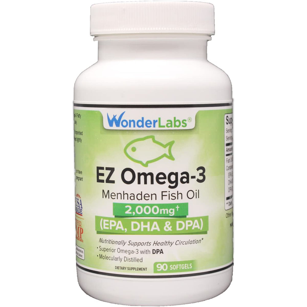 Atlantic Menhaden fish oil 2000 mg burpless 90 softgels bottle – USA made