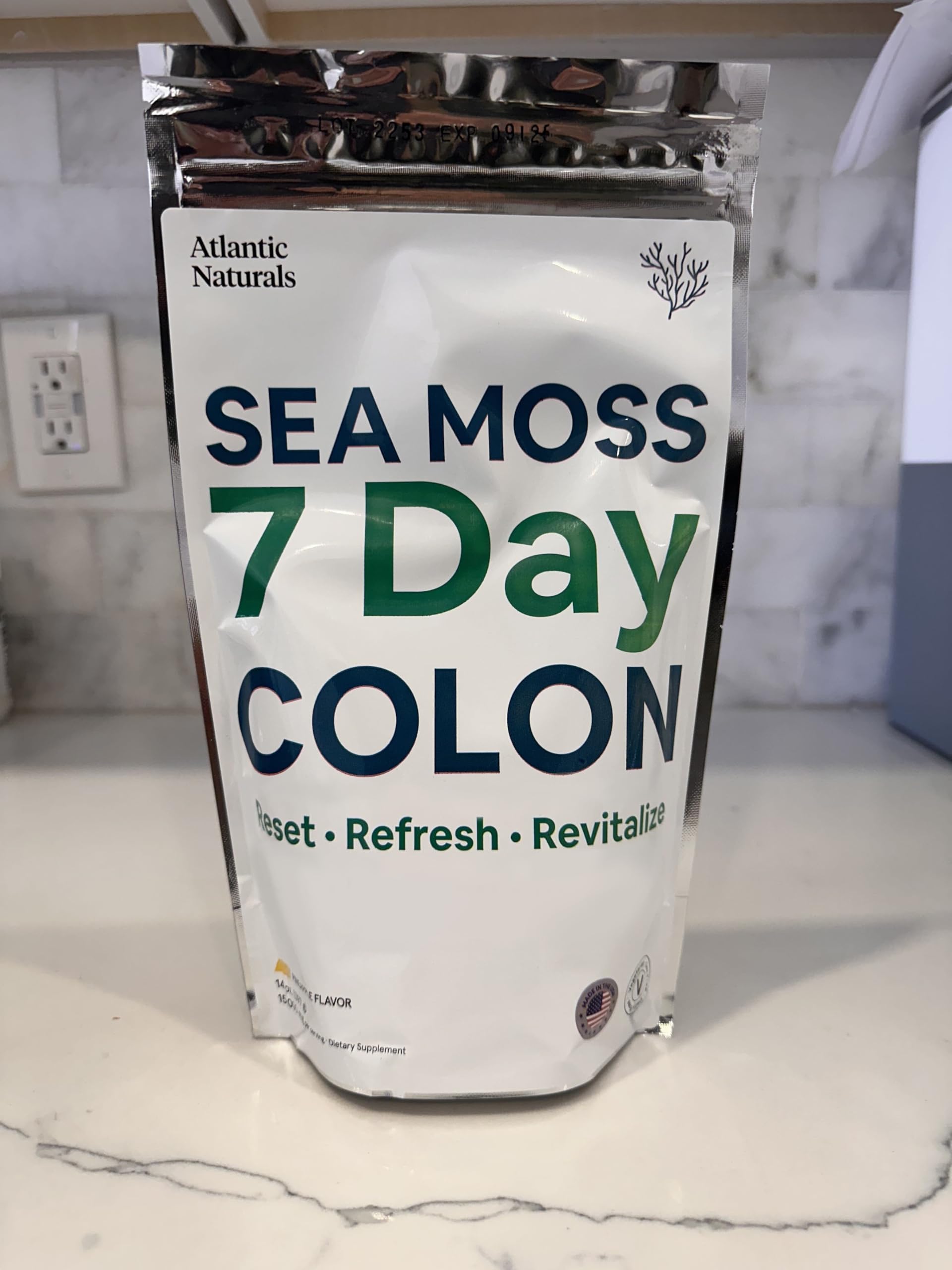 Hero image: Atlantic Naturals Sea Moss Digestive Support Drink Mix Pineapple flavor, 14oz, 7-Day Program