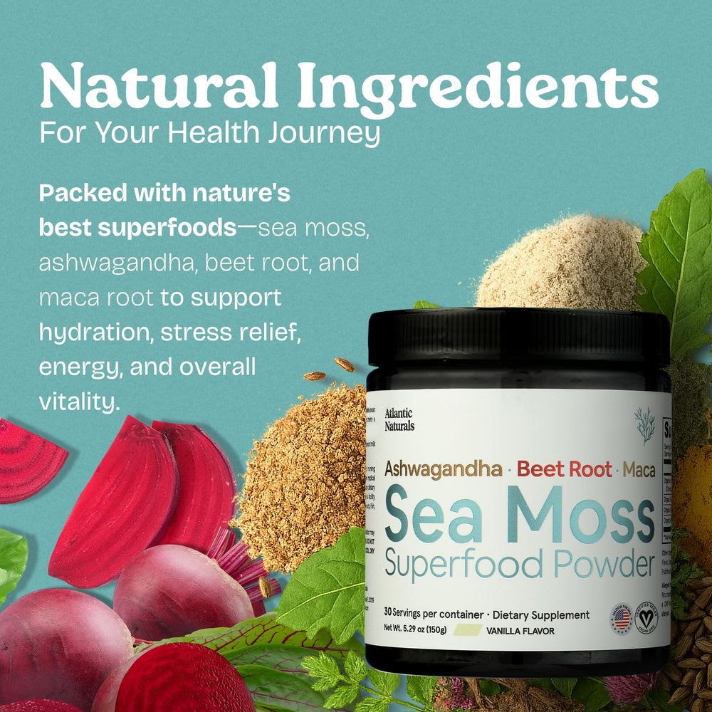 Mixing sea moss powder into a smoothie or shake