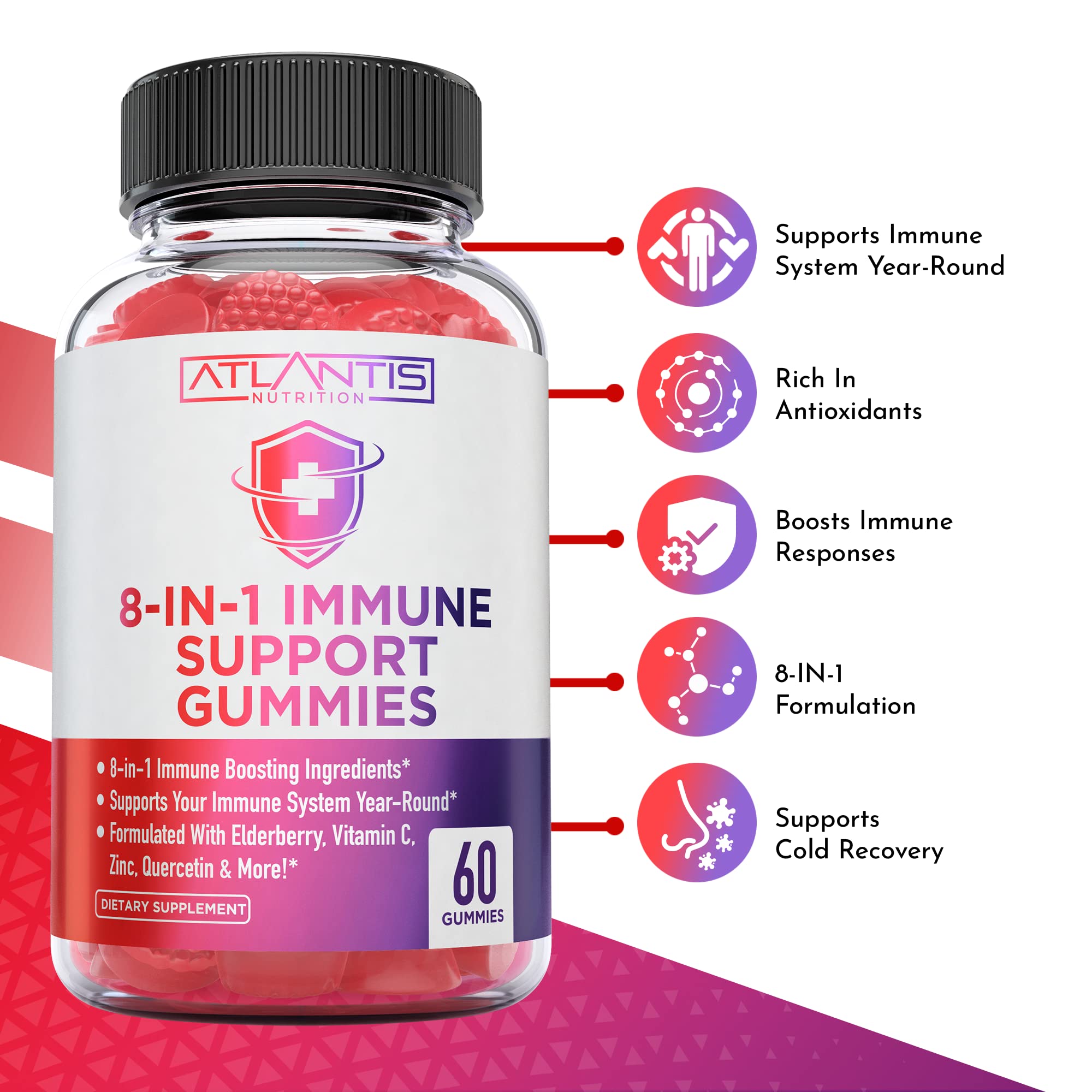 Gummies with elderberry and vitamins concept