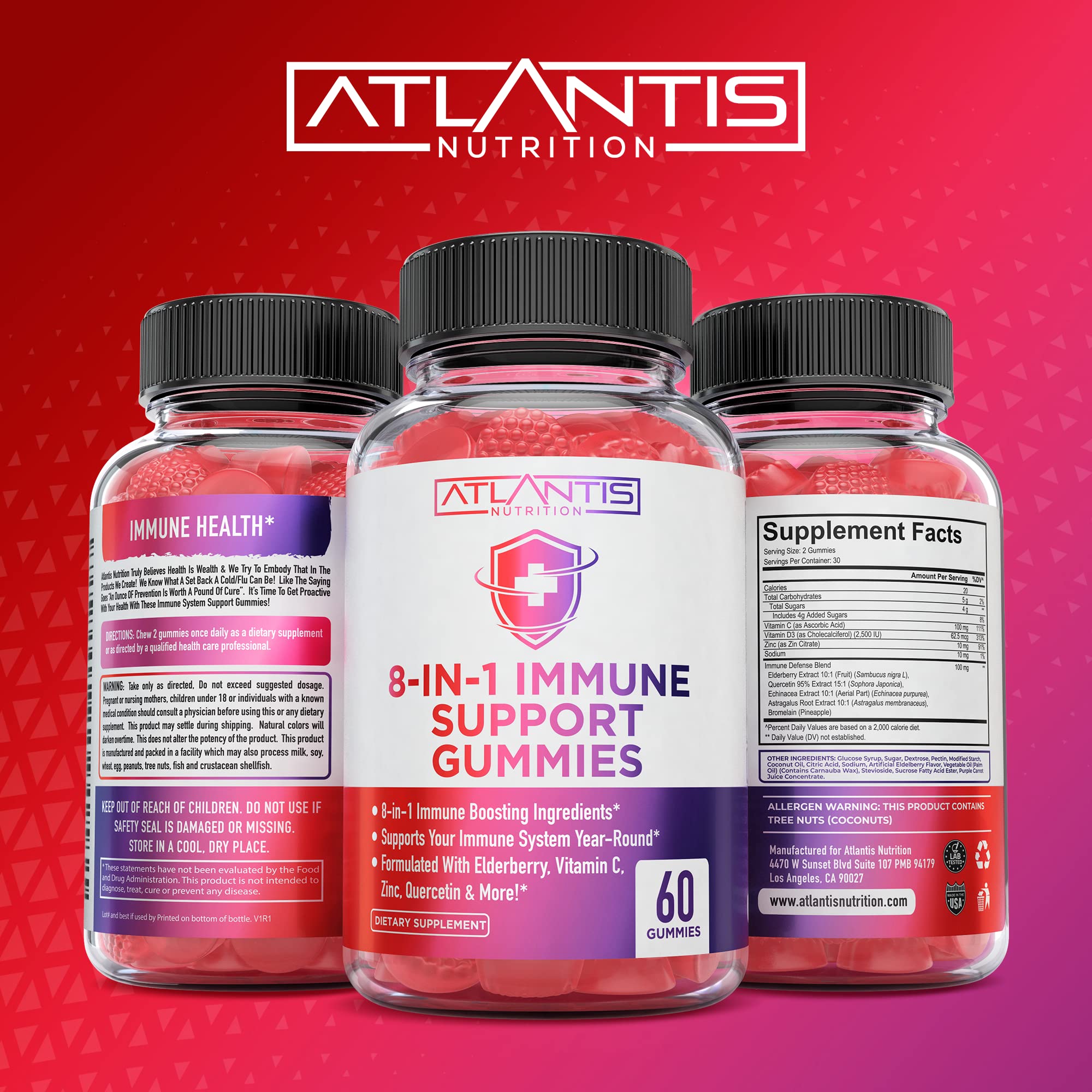 Vegan immune boost gummies in bottle