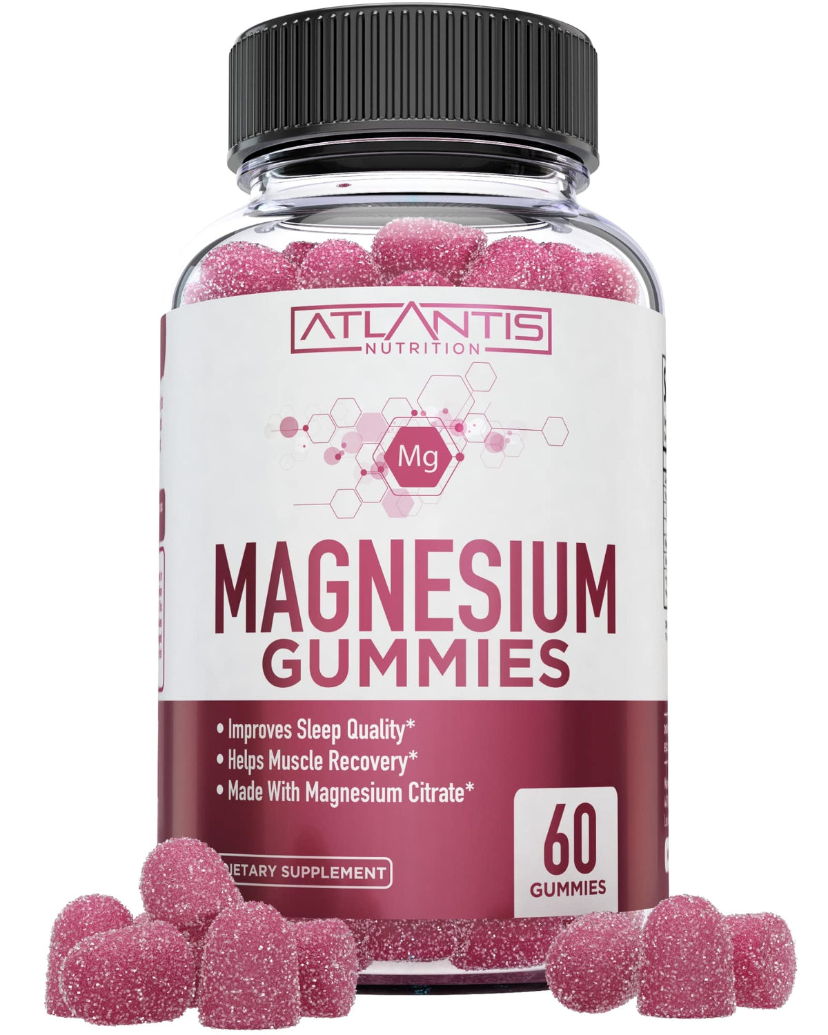 Atlantis Nutrition Magnesium Citrate Gummies bottle label