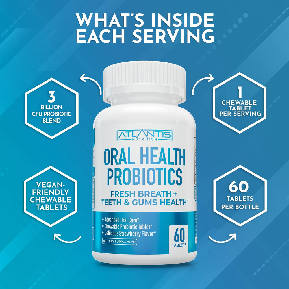 60 tablets packaging icon for Atlantis Nutrition oral probiotics