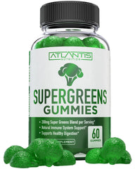 Atlantis Nutrition Supergreens Gummies bottle front view