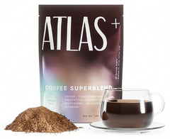 Atlas+ Coffee Superblend bag and label