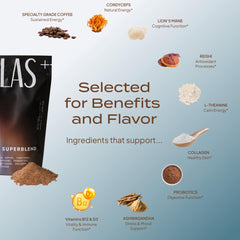Atlas Coffee Superblend cup with steam, showcasing rich flavor and focus-friendly caffeine.