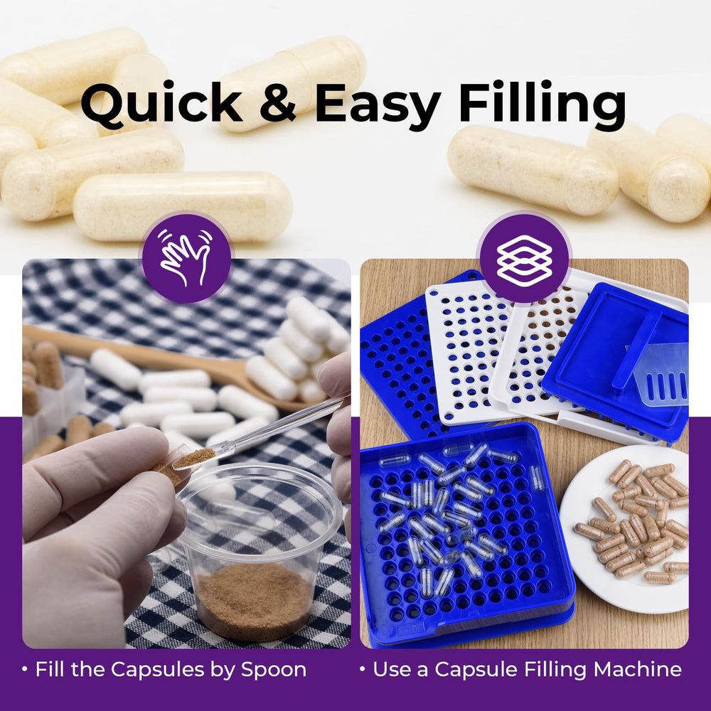 Two micro lab spoons included for capsule filling