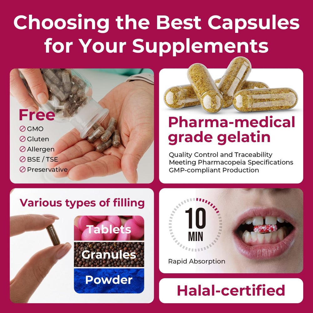 Illustration of odorless and tasteless gelatin capsules