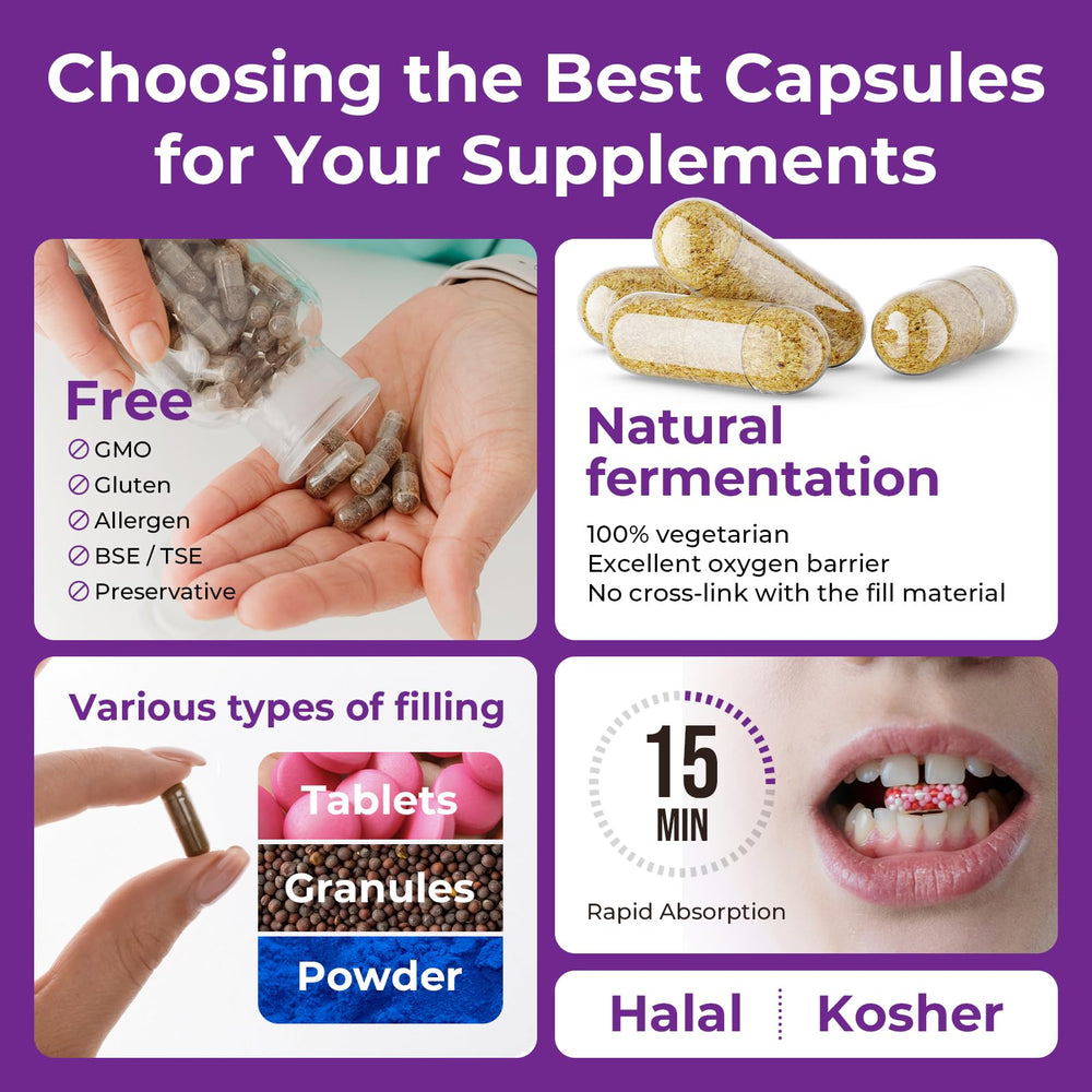 ATLEMISME Pullulan capsules size 0 - 1000 count
