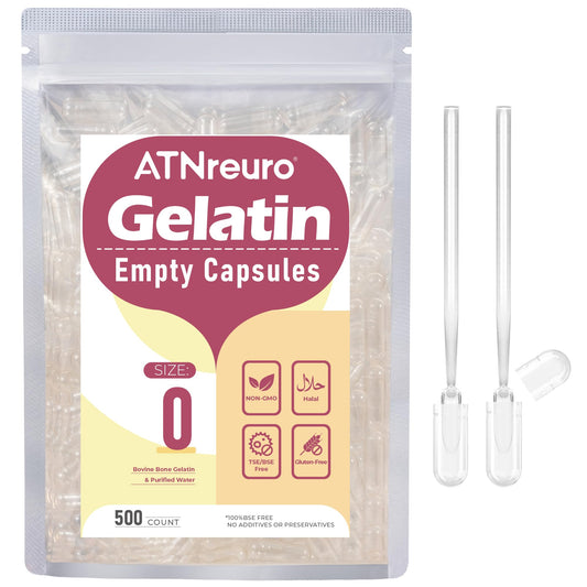 ATNreuro size 0 empty gelatin capsules 500-count
