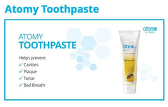 Back label of Atomy Toothpaste Propolis 5-Pack