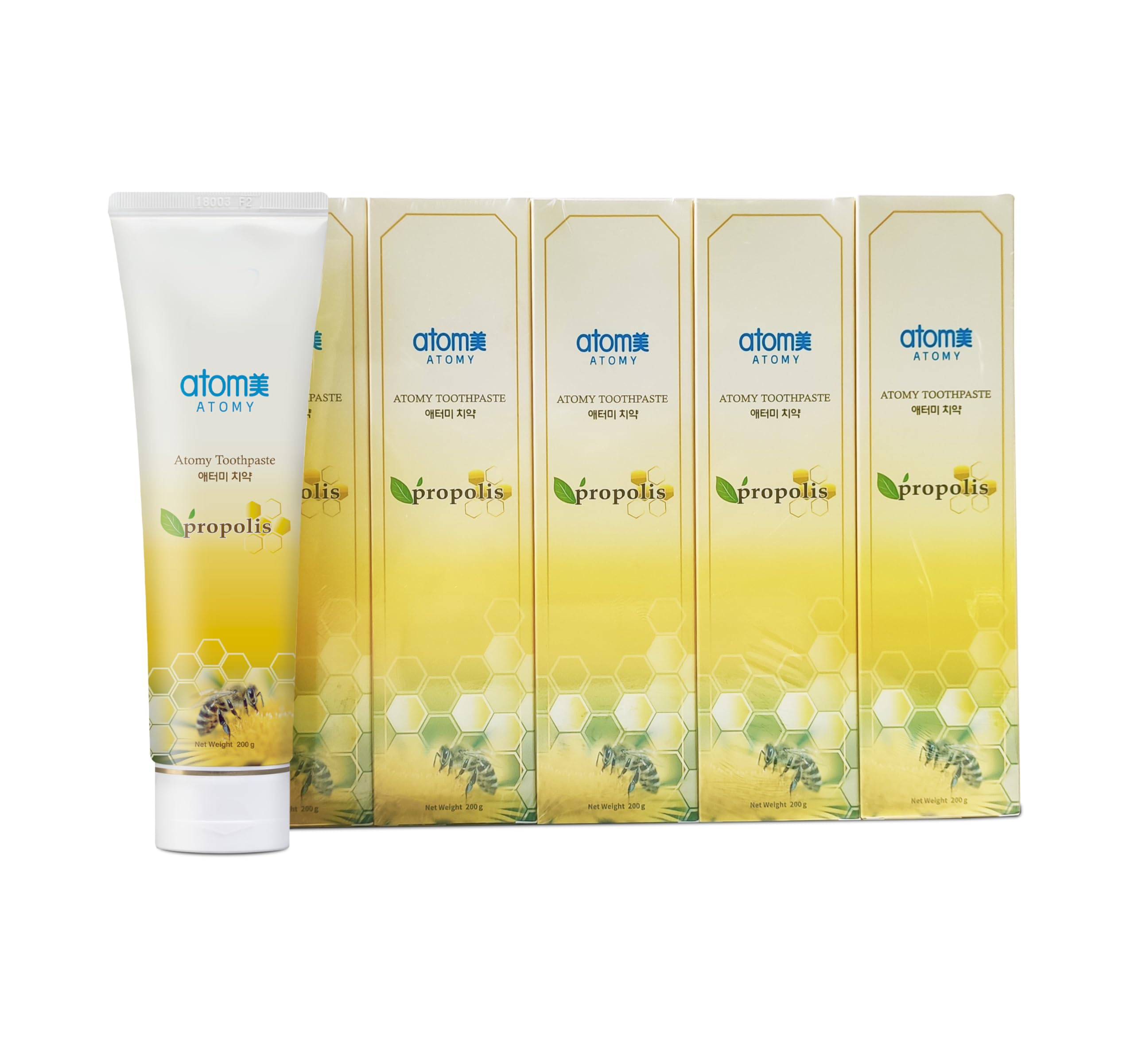 Front view of Atomy Toothpaste Propolis 5-Pack