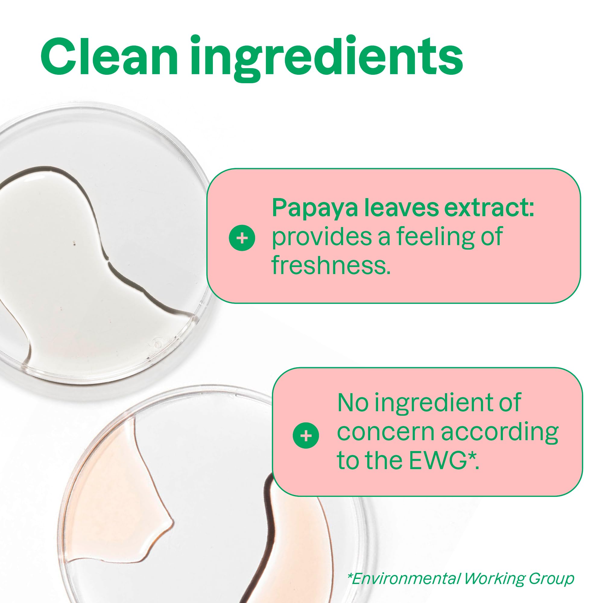 Papaya leaf extract ingredient label on toothpaste tube