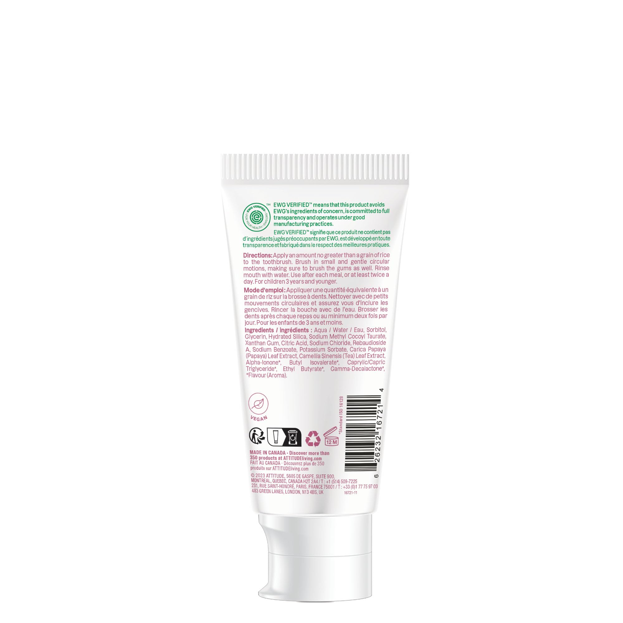 Baby toothbrush paired with strawberry toothpaste for travel and daily use