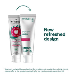 ATTITUDE toothpaste packaging highlighting vegan and cruelty-free attributes
