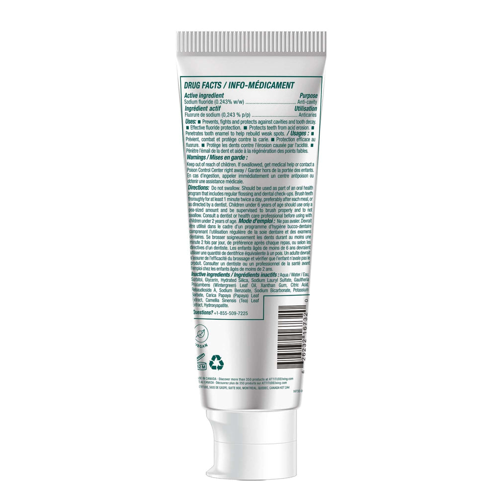 Front view of 4.2 oz ATTITUDE Complete Care Toothpaste