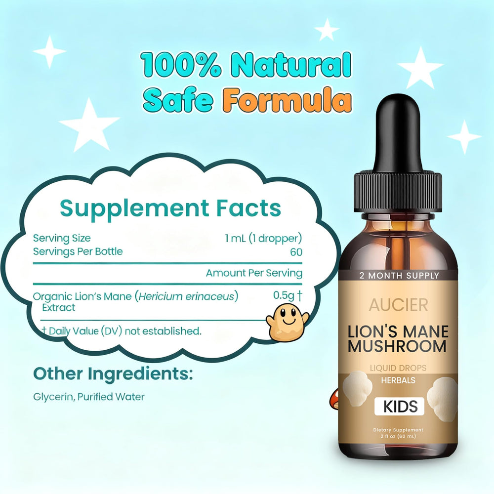 Easy-take honey-flavored Lion's Mane liquid for children