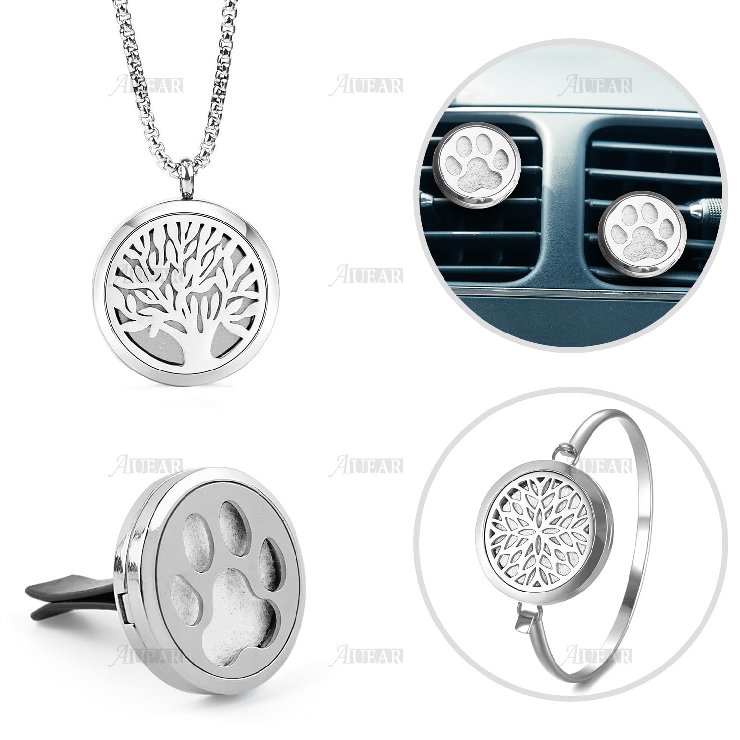 Diffuser pads for necklace and bracelet in white, 22mm