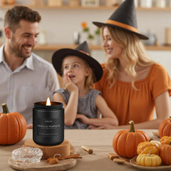 Auelife Cinnamon Apple lit candle in use adding warm spiced comfort