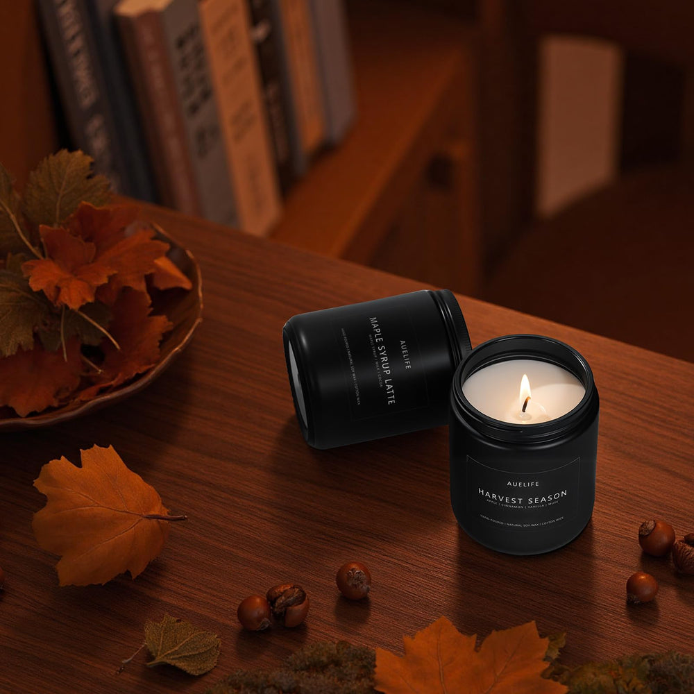Auelife lifestyle scene in living room creating warm seasonal atmosphere