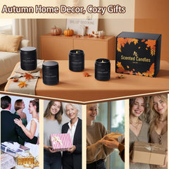 Auelife size and scale of all four 7 oz candles on a shelf