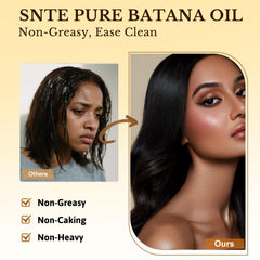 AUOOR Batana Oil Paste drops on hair illustrating quick absorption